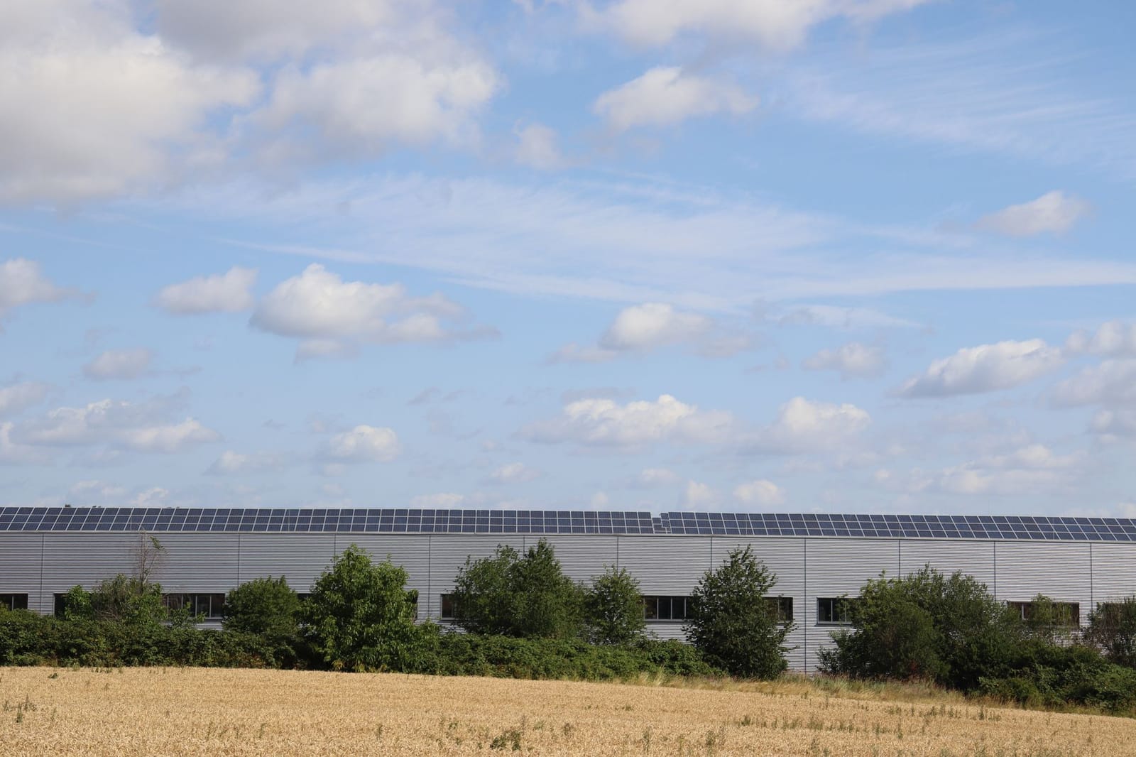 Commercial solar panels for warehousing installation, UK rooftop
